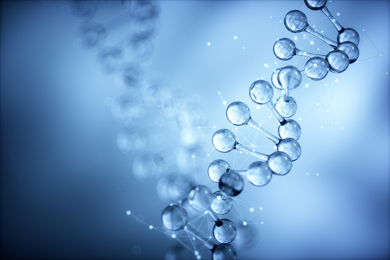 3D渲染的微观世界里的dna结构图片下载