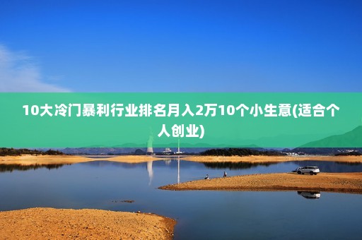 10大冷门暴利行业排名月入2万10个小生意(适合个人创业)