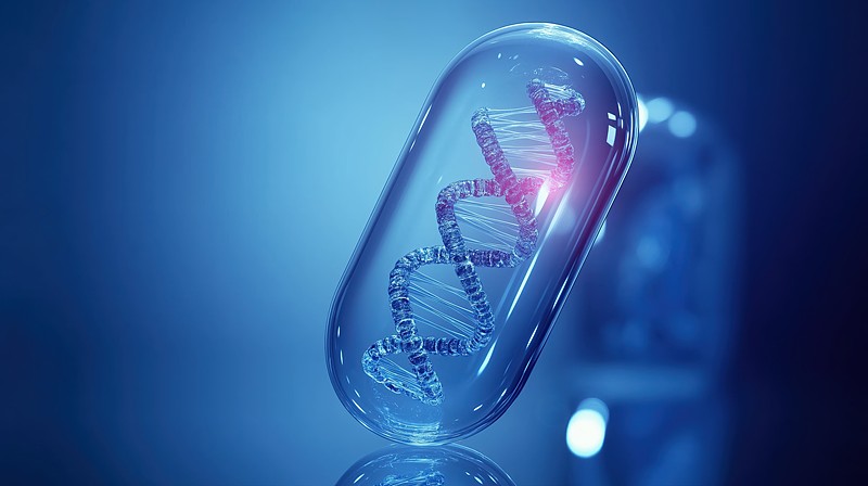 【AI数字艺术】胶囊中的DNA双螺旋结构图片下载