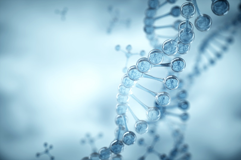 3D渲染的微观世界里的dna结构图片下载