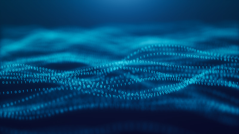 AI二进制代码模式的三维渲染图摘要AI背景图片下载