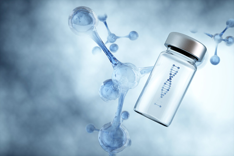 3D渲染的微观世界里的dna结构图片下载