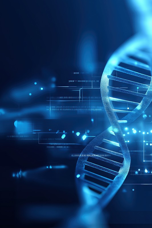 【AI数字艺术】DNA双螺旋结构的科学插图图片下载