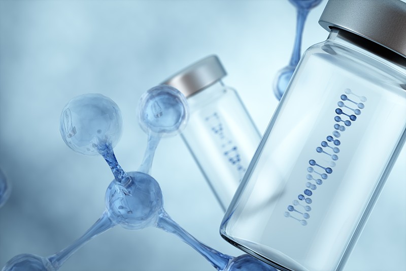 3D渲染的微观世界里的dna结构图片下载