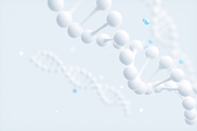 3D渲染的微观世界里的dna结构图片下载